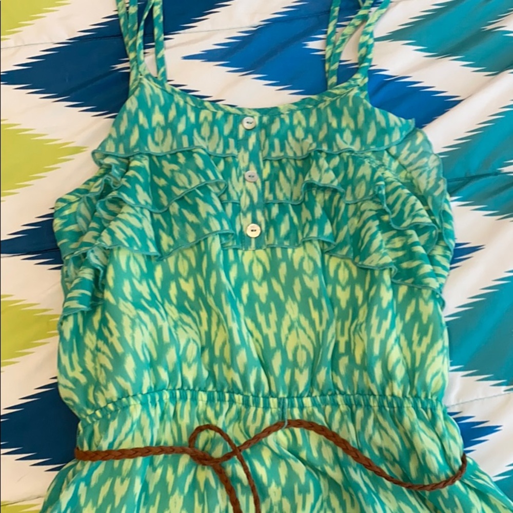 xhilaration. Y XL green pattern dress